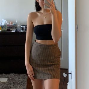 WILFRED HERRINGBONE PLAID SKIRT